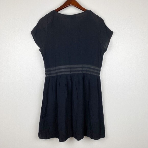 Lulu's Funky Fresh Sheer Mesh Detail Short Sleeve Mini Dress Black Size M - Picture 5 of 10